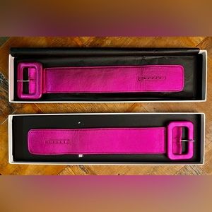 The Attico Metallic Leather Ankle Straps